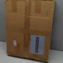 C Shaped End Table with Charging Station, Couch Side Table with Storage Pocket, Slide Under Couch Sofa Table Tray, Greige