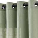 Jowels Light Sage Green Linen Curtains 108 Inch Length 2 Panels for Living Room Bedroom, Light Filtering Sheer Curtains 108 Inches, Modern Farmhouse Grommet Semi Sheer Soft Privacy Drapes