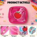 Sanwuta 6pcs Mini Makeup Bag Teach Gift Teacher Appreciation Gift Clear Zipper Makeup Bags Nylon PVC Cosmetic Travel Pouch Portable Storage Car Essentials for Women Teacher Retirement Graduation