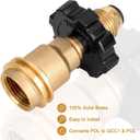 100lb Propane Tank Adapter, Universal Fit POL Propane Tank Adapter Converts POL to QCC1, LP Tank Adapter Old to New Connection Type, Solid Brass