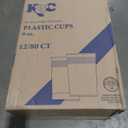 K&C Clear Plastic Cups Bulk - 9 oz. (12/80 CT) - Disposable Plastic Drinkware, Perfect Clear Drinking Cup for Cold Drinks And Everyday Use