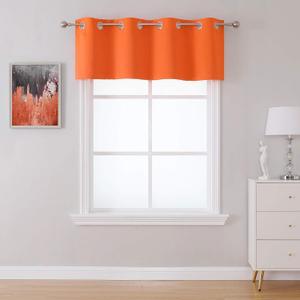 Window Treatment Valance Solid Light Blocking Energy Efficient Valances for Living Room, Bedroom, Kitchen, Bathroom, Kids Room, Office 41*46" Orange