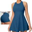 Heathyoga Womens Tennis Dress with Shorts Underneath Athletic Dress for Women Summer Romper Dresses with Pockets Golf Outfits, Size Small