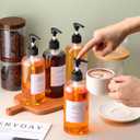 9 Pcs Coffee Syrup Dispenser Set 16.9 Oz/500 ml Plastic Coffee Syrup Dispenser Pump Bottle Pet Jar with Lids Gold Spoon and Labels for Home Bar Organization