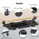 XINLEI Keyboard Tray Under Desk with Storage Drawer Large C-Clamp 26.7(31 Including Clamps) x 11.8 Slide-Out Platform Computer Drawer Pull Out Keyboard & Mouse Tray DSF7CT