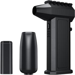 130000RPM Compressed Air Duster, Blow and Suck 2-in-1 Electric Air Duster, Rechargeable Brushless Motor Durable Blower for Computer, Keyboard, Outdoor Clear