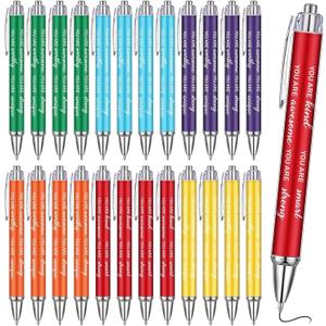 Eersida 24 Pcs End of the Year Gifts bulk Motivational Ballpoint Pens Rainbows Party Favor Inspirational Pens for Teachers School Classroom Supplies Rewards