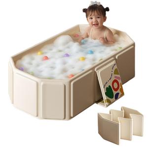 Toddler Bath Tub for Shower, Portable Baby Bathtub, Foldable Kids Bathtub Portable, Travel & Shower Ready, Easy to Clean, Sturdy & Thick, Fits Ages 1-3