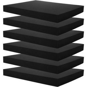 SHUESS 6 Pack Cuttable Foam Inserts for Cases 16 x 12 x 1.5 Inch Polyurethane Foam Sheet, Polyurethane Foam Pads Tool Box Foam for Cases Camera Toolbox Storage and Crafts