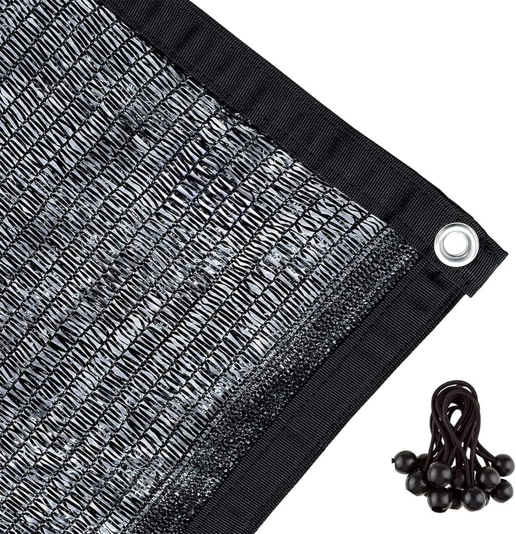 Agfabric 50% Sunblock 10 X 16 Shade Cloth with Grommets for Garden Patio, Black