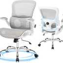 Office Chair, Ergonomic Desk Chair with Adjustable High Back 2D Lumbar Support Flip-up Armrests, Executive Breathable Mesh Comfy Swivel Rolling Computer Task Chair for Home Office Study Work Gaming