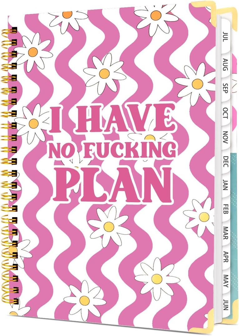 2025 Planner 12-Month Daily Weekly Monthly Aesthetics Planner from JUL.2025 to JUN.2026, Spiral Subject Notebook with StickersBookmark and Inner Pocket for School Office Home (6.3" x 8.5") (A)