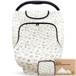 KeaBabies Winter Car Seat Cover Baby, Newborn - Universal Fit Infant Carseat Covers Baby Girl, Boy, Breathable, Lightweight Blanket, Easy to Use Stroller Canopy, Rain, Wind, Sun Shade (Laurel)