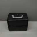 Large Makeup Train Case Cosmetic Organizer Case Makeup Box Portable Make Up Artist Travel Case with 4 Trays with Dividers Lockable Hard Train Case Nail Tech Supply Storage - Starry Black