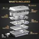Chafing Dishes for Buffet 4 Pack (7 Pans + 7 Utensils) - 9QT Stainless Steel Chafing Dish Buffet Set - Food Warmers for Parties Buffet - Buffet Servers and Warmers, Catering Supplies Buffet Display