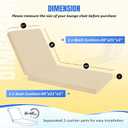 Basic Beyond Chaise Lounge Cushions Outdoor, 3-Layer Waterproof Outdoor Furniture Cushions with Removable Cover and 4 Ties, 72"x21"x3" Patio Lounge Chair Cushions for Outdoor Furniture, Beige
