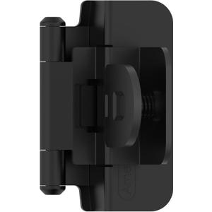 Amerock BPR8700FB | Cabinet Hinge | 3/8 in (10 mm) Inset Double Demountable | Matte Black | Kitchen Cabinet Door Hinge | 1 Pair/2 Pack | Functional Hardware (3/8 inch (10mm) Inset)
