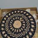 LOMOHOO Set of 9 Boho Wall Basket Decor Wicker Woven Wall Basket Decorations Bohemian Handcrafted Round Basket Hanging decor Bulrush Wall Art Decors for Living Room Rustic Home (Modern)