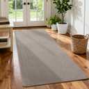 PURE ERA Runner Rug for Hallway 2 x 6 Feet, Non Slip Hallway Runner with Self Adhesive Backing, Washable Carpet Runner Ultra Plush for Bedroom Living Room Kitchen Area Rugs Reusable Cream Gray