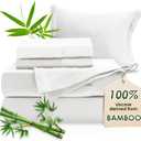 King Sheets Luxury Bamboo Sheets 100% Viscose Derived from Bamboo, 4pcs Soft & Cooling Sheet Set Perfect for Hot Sleepers, King Size Bedding, 16" Deep Pocket, White