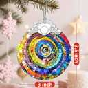 3 x Christmas Ornaments: Stained Glass Ornament, Christmas Tree Ornament, Hanging Ornaments for Home Decor & Xmas Tree Decorations Exquisite Holiday Decor, Gifts & Holiday Presents - Rainbow Spiral
