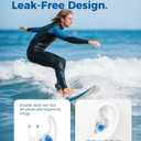 Ear Plugs for Swimming2 Pairs Soft Silicone Reusable Waterproof Earplugs for Adults & Men Women, Custom Fit for Swimmers Ear, Pool, Beach, Snorkeling, Surfing, Kickboard Training(Blue)