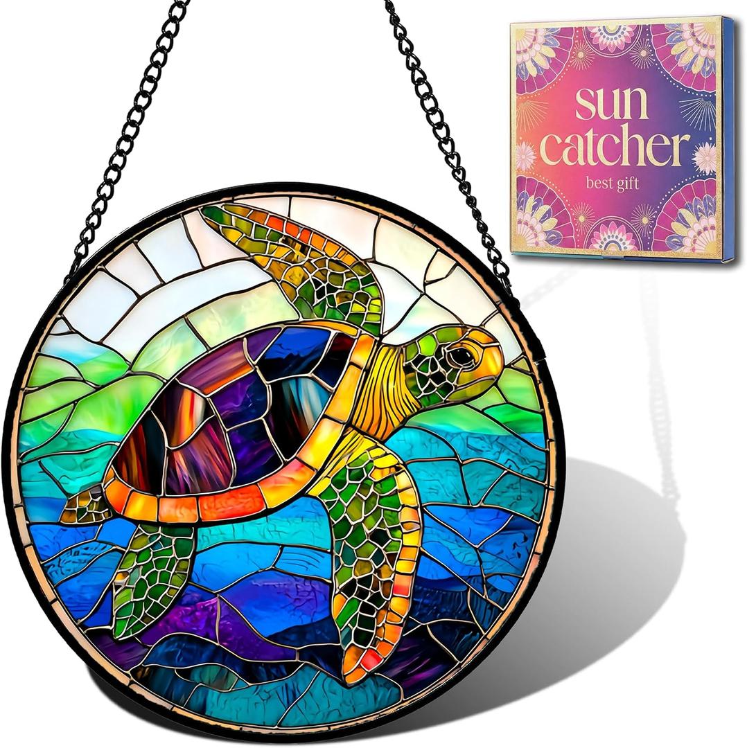 Sea Turtle Ocean Acrylic Suncatcher Sun Catchers Indoor Window Gifts 9.8"