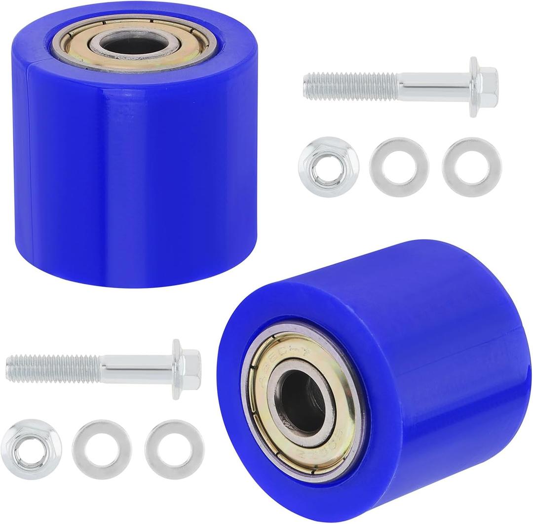 Windance 2Pcs 8mm Chain Tensioner Guide Wheel, Drive Chain Pulley Roller for Dirt Pit Bikes Street Bikes Motorcycles ATV Off Road (Blue)