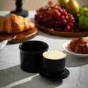 Butter Crock for Counter with Water, Ceramic Butter Keeper for Fresh Spreadable Butter, French Butter Dish with Lid, Butter Container Holder for Kitchen and Home Decor, Black