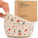 Nook Theory 4 Pack Bamboo Bowls - 18 Oz Reusable Toddler and Kids Bowl, Dishwasher Safe - Not Microwavable Bamboo Dishes (Dino)