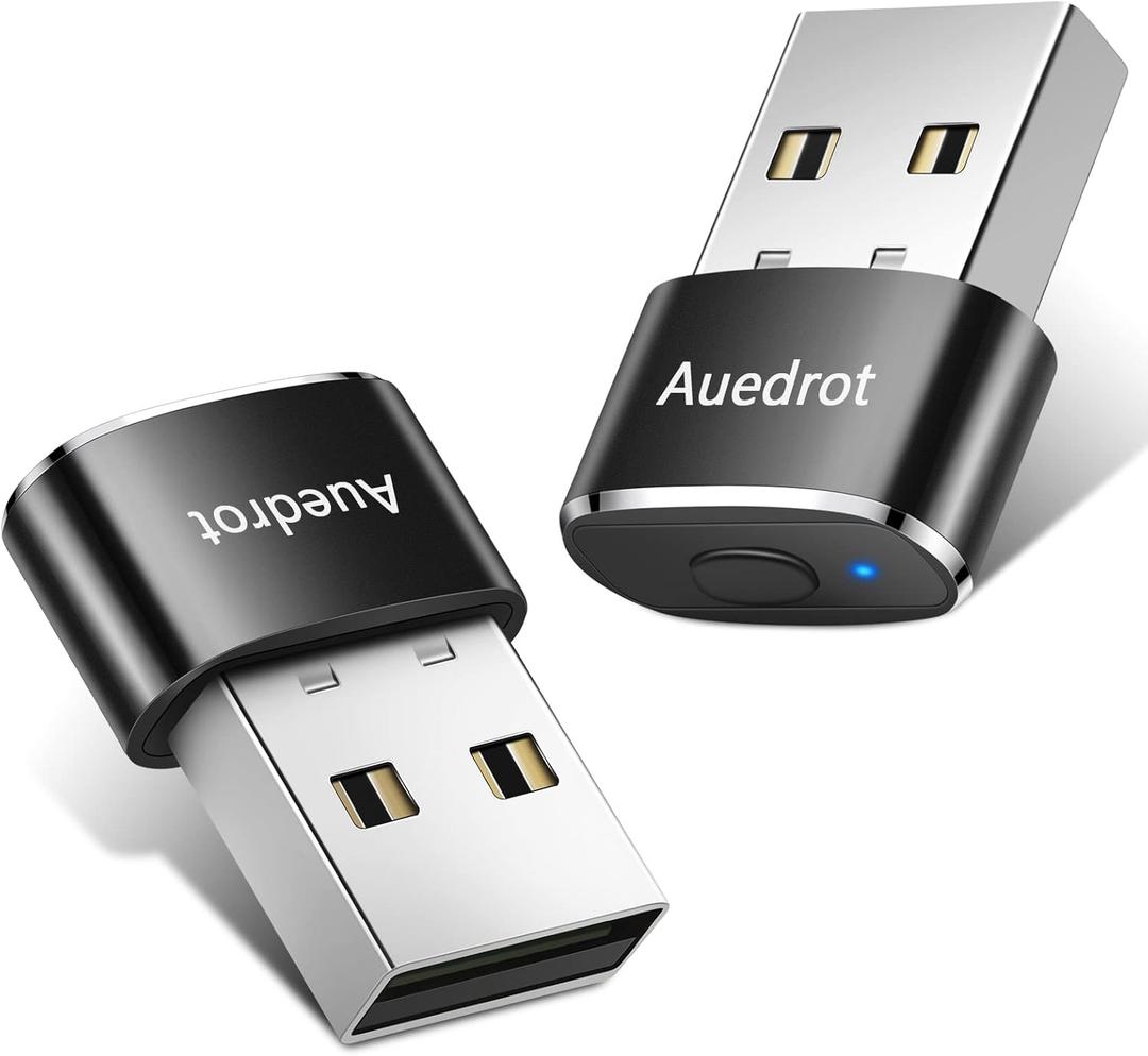 AUEDROT Mouse Jiggler Undetectable Metal USB Mouse Mover with Switch Button, Automatic Mini Mouse Shaker with 2 Jiggle Modes, Plug and Play, Keep Computer/Laptop Awake, Black, 2 PCS