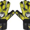 Soccer Goalkeeper Goalie Gloves Extreme Strong Control and Grip with Finger Protection High Performance Pro-Level Goalie Glove Anti-Slip Latex Palm Breathable Comfortable for Kids Youth Adult (8, Yellow)