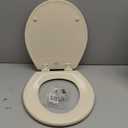 Bemis 500EC Durable Wood Toilet Seat with Easy Clean Hinges, Made in USA, Round, Almond