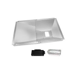 Uniflasy Grease Tray with Catch Pan and Foil Liner Universal fits Nexgrill, Dynaglo, Cuisinart, Charbroil, Kenmore,BHG,Master,Expert Gas Grill,Drip Tray Pan for 2/3/4 Burner Grill 10Pcs Aluminum Liner
