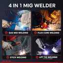 BESTMIG 165S MIG Welder 110V/220V Dual Voltage, 4 in 1 Multi-Process Welding Machine (Gas & Gasless Flux Core/TIG/Stick), Synergic Inverter Welder Machine Portable Wire Welder Kit with Helmet & Gloves