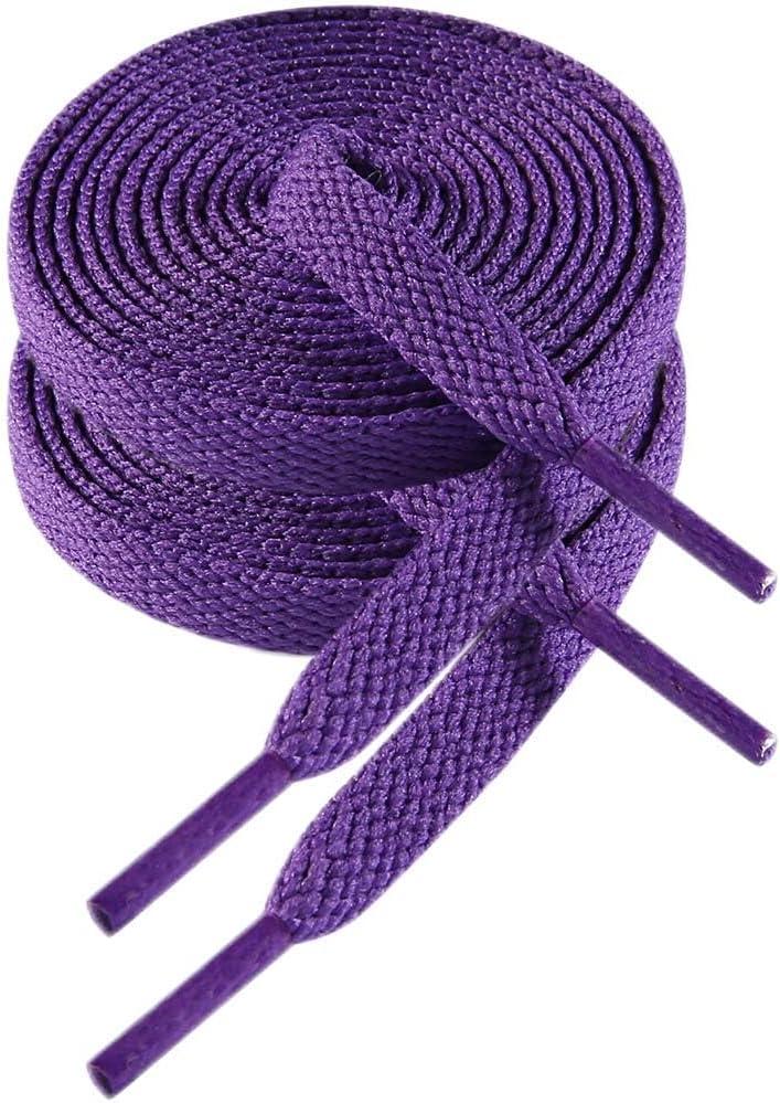 VSUDO 39 Inch Flat Purple Shoe Laces for Sneakers, Shoelaces for Sneakers, Replacements Shoe Strings for Women or Men (4 Pairs-Purple-100CM), Pack Of 2