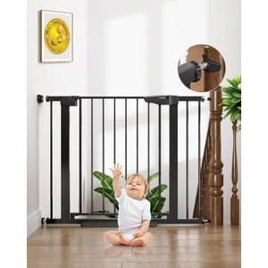 Cumbor 29.7-40.6" Baby Gate for Stairs, Baby Essential Safety Gate, Mom's Choice Awards Winner-Dog Gate for Doorways, Pressure Mounted Auto-Close Pet Gates for Dogs Indoor, Durable Child Gate, Black Cumbor 29.7-40.6" Baby Gate for Stairs, Baby Essential Safety Gate, Mom's Choice Awards Winner-Dog Gate for Doorways, Pressure Mounted Auto-Close Pet Gates for Dogs Indoor, Durable Child Gate, Black