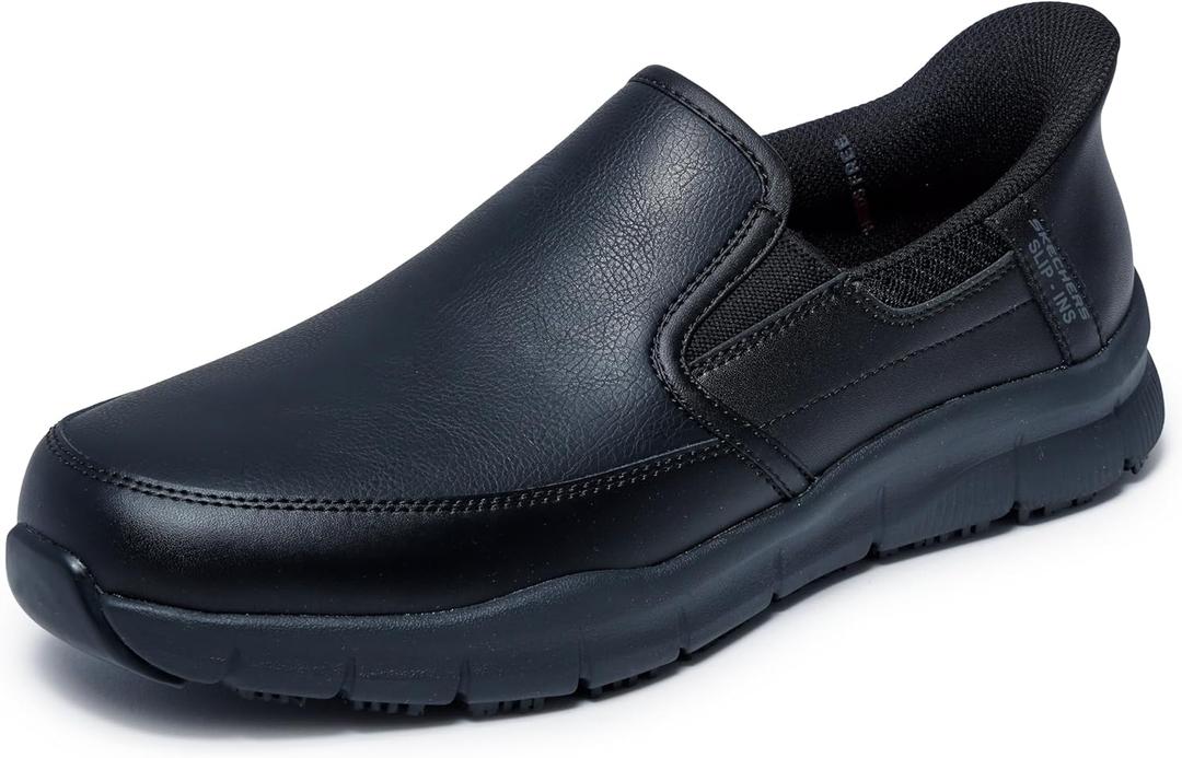Skechers Men's Nampa Broxtin Hands Free Slip-in Safety Shoes (13, Black)