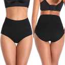 ANNYISON Womens Underwear, Soft Cotton High Waist Breathable Solid Color Briefs Panties for Women (XL)