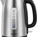 COMFEE' Stainless Steel Electric Kettle, 1.7 Liter Tea Kettle Electric & Hot Water Kettle, 1500W Fast Boil with LED Light, Auto ShutOff and BoilDry Protection