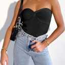 ANRABESS Tube Top for Women Summer Strapless Bandeau Knit Twist Knot Corset Crop Basic Tank Tops 2026 Vacation Beach Clothes (Black, XS)