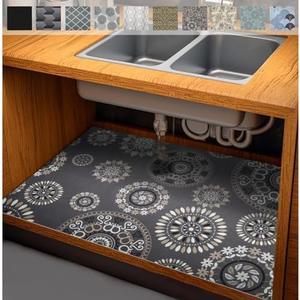 AiBOB Waterproof Under Sink Mat, Absorbent Quick Dry Sink Liners Protect Cabinets, Durable Shelf Liners, Slip Resistant and Non-Adhesive, 24"X36", Multi