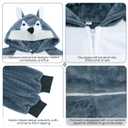 Nabobs Unisex Animal Onesie Costume, Flannel Halloween Cosplay Costume - Homewear Animal Outfit. 140 Size