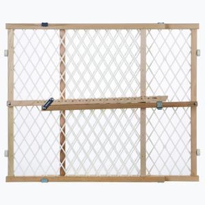 Toddleroo by North States - Diamond Mesh Wooden Baby Gate: Pressure Mounted Baby Gate for Doorways - Adjustable 26.5 to 42 Inches Wide - 23 Inches Tall