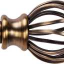 Brass Curtain Rods for Windows 30-88 Inch Adjustable Heavy Duty Metal,1 Inch Pipe Decorative Modern Rustic Blackout Drapery Rods with Twisted Cage Finials (Antique Bronze)