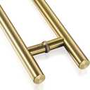 TOGU TG-6012 12 inches Solid Standoffs Heavy-Duty Commercial Grade-304 Stainless Steel Push Pull Door Handle/Barn Door Pull Handle/Glass Pulls, Satin Gold Finish