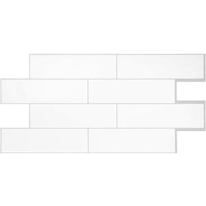 Smart Tiles Peel and Stick backsplash, Subway Pure White, 22.56"x10.87", Pack of 5