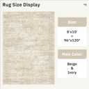 Soalmost Washable Area Rug 8x10, Large Soft Rugs for Living Room Vintage Beige Carpet 8x10 Area Rugs for Bedroom Dining Room Non-Slip Stain Resistant Under Table Rug