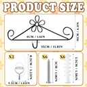 Calendar Hanger for Wall 13.8 Inch Metal Wire Scroll Black Calendar Frame with Six Expansion Screws and Transparent Adhesive Hooks Frame for Classroom Home Office Wall(Flower)