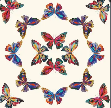 RoomMates RMK12701PLW EttaVee Cream Multi Papillon Peel and Stick Wallpaper